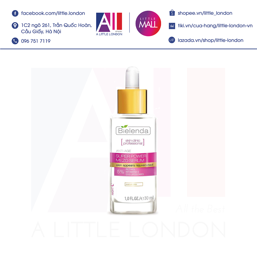 Tinh chất chống lão hóa Bielenda Super Power Mezo Serum Skin Appears Rejuvenated 30ml (Bill Anh)
