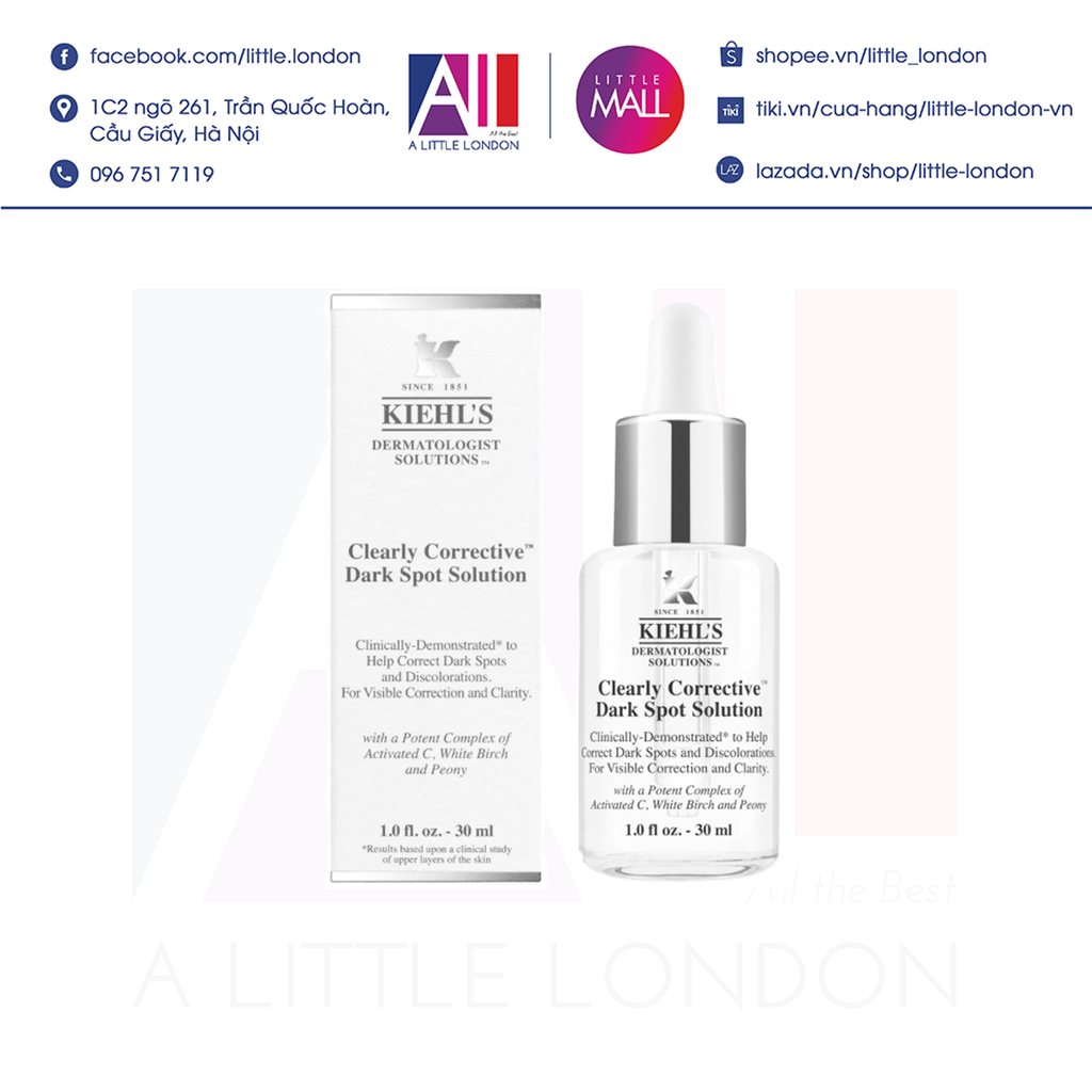 Tinh chất dưỡng trị nám Kiehls Clearly Corrective Dark Spot Solution 30ml (Bill Anh)