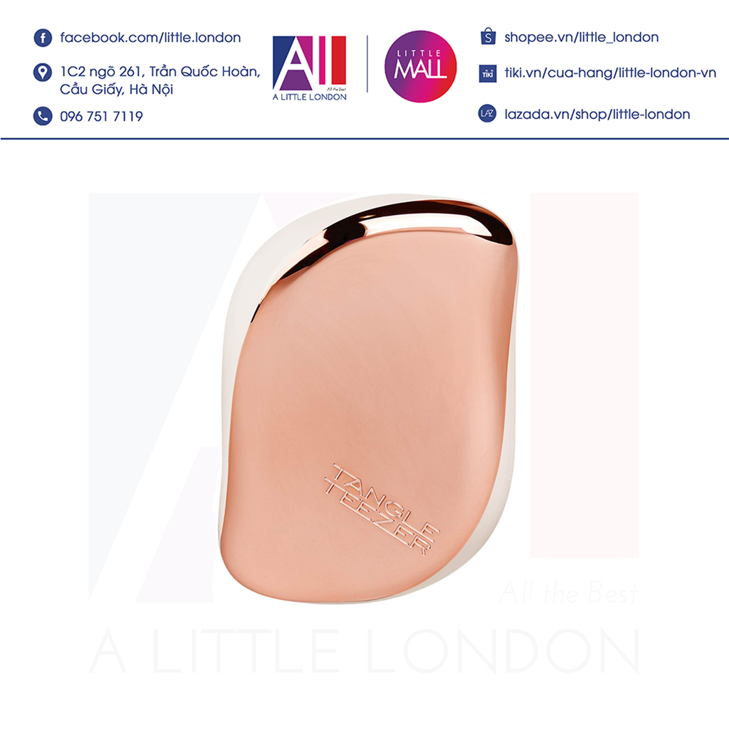 Lược Tangle Teezer Compact Styler Detangling Hairbrush - Ivory Rose Gold (Bill Anh)