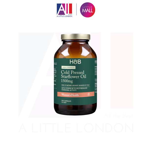 120 Viên uống tinh dầu hoa anh thảo và Vitamin B6 Holland & Barrett Hight Strength Cold Pressed Starflower Oil 1500mg (Bill Anh)