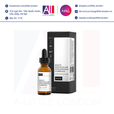 Tinh chất cấp ẩm Niod Multi Molecular Hyaluronic Complex 30ml (Bill Anh)
