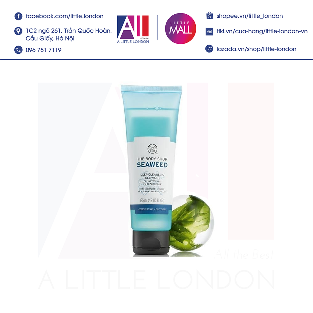Sữa rửa mặt da dầu The Body Shop Seaweed Deep Cleansing Gel Wash 125ml (Bill Anh)