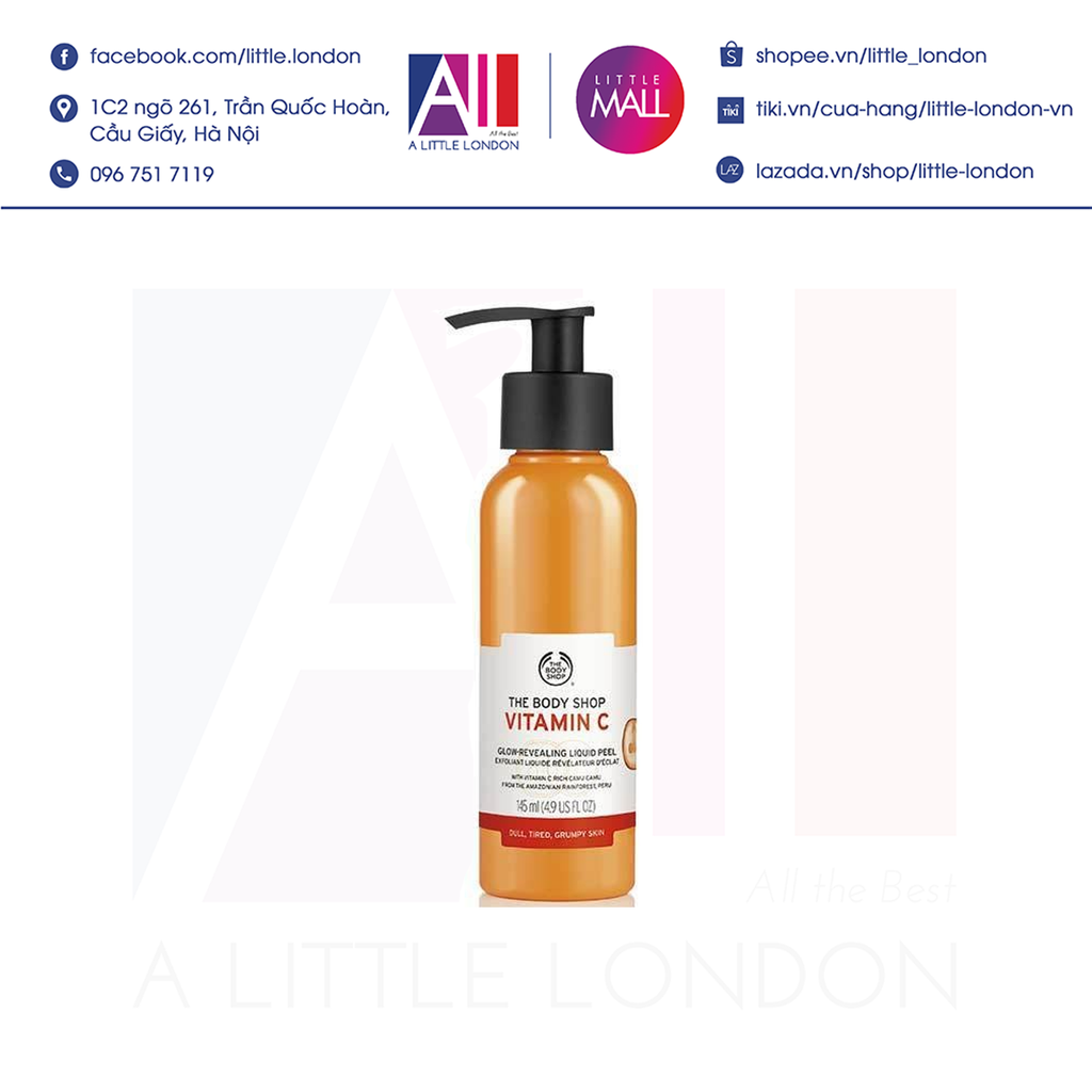 Tẩy da chết The Body Shop Vitamin C Glow-Revealing Liquid Peel 150ml (Bill Anh)