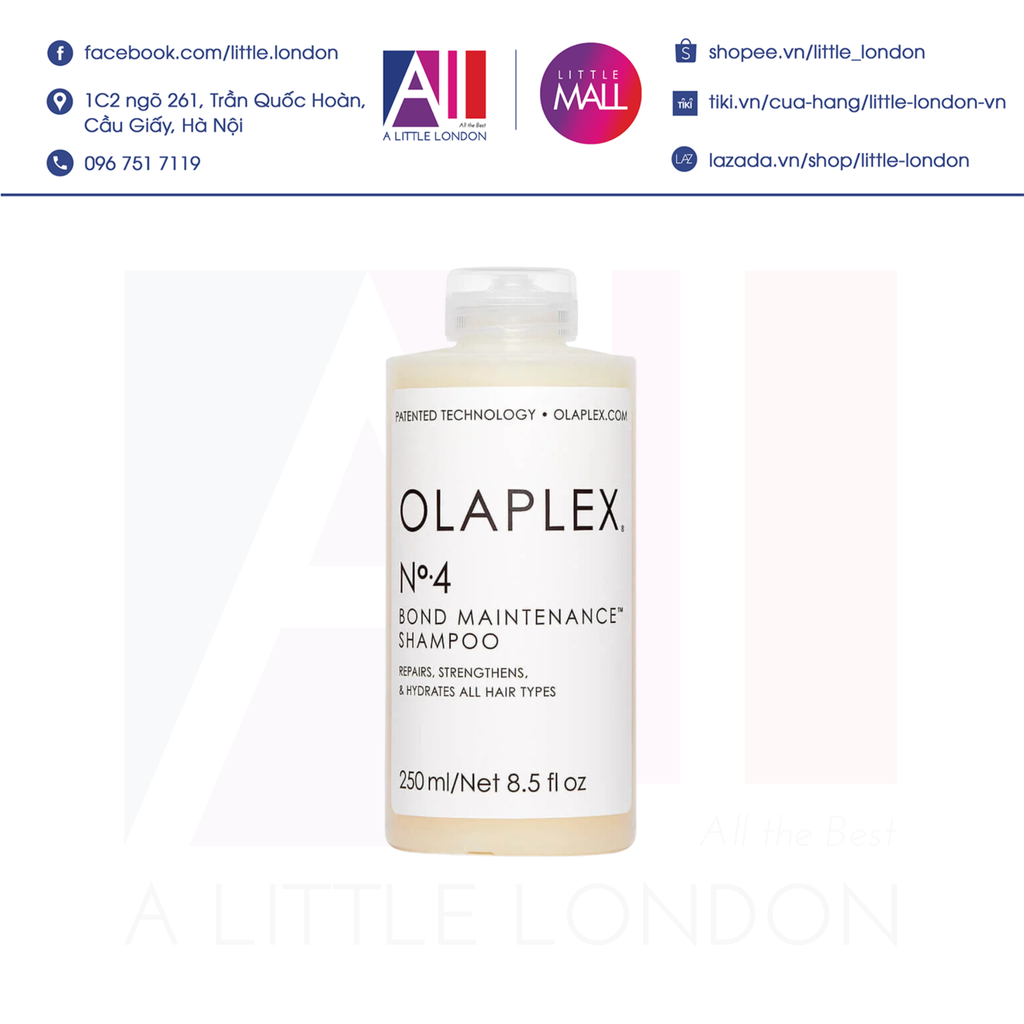 Dầu gội phục hồi tóc hư tổn Olaplex No.4 Bond Maintenance Shampoo 250ml (Bill Anh)