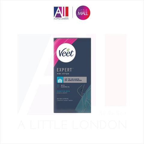 Tẩy lông chân da nhạy cảm Veet Expert Cold Wax Strips 40 Miếng (Bill Anh)