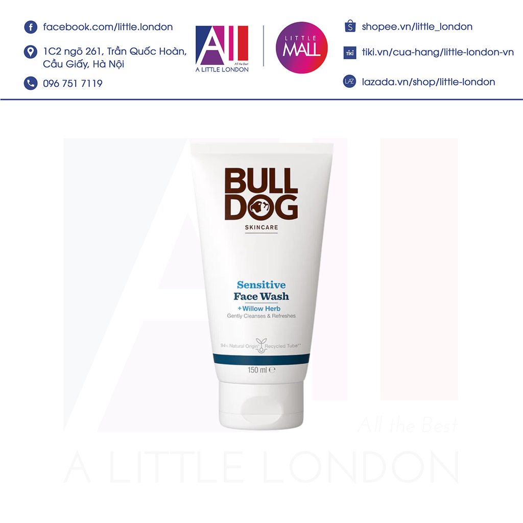 Sữa rửa mặt cho nam da nhạy cảm Bulldog Sensitive Face Wash 150ml (Bill Anh)
