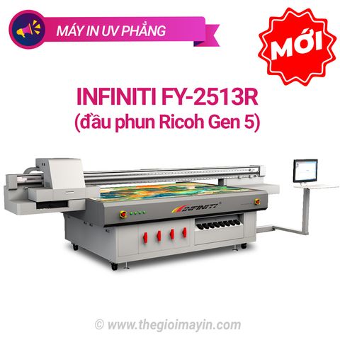 Máy in UV Phẳng INFINITI FY-2513R đầu Ricoh Gen 5