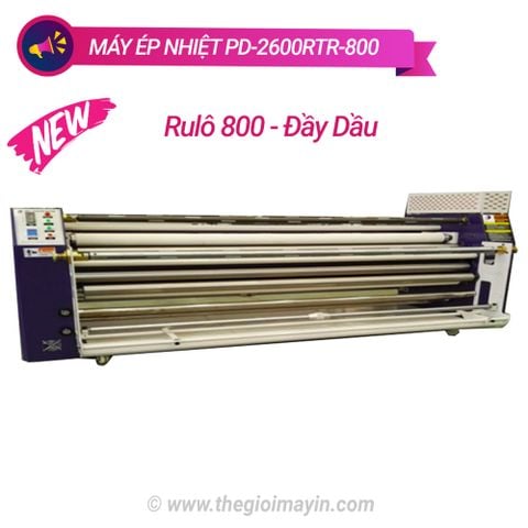Máy ép chuyển nhiệt công nghiệp 2m6 trục 800 đầy dầu PD-2600RTR-800