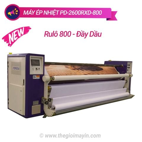 Máy ép chuyển nhiệt công nghiệp 2m6 trục 800 đầy dầu PD-2600RXD-800