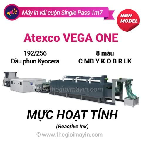Máy in vải cuộn khổ 1m7 Atexco VEGA One Single Pass Mực hoạt tính