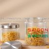 Hũ Thủy Tinh Delisoga Striped Pillar Glass Jar 900ml , Nắp Inox 304 | HMFG60-900B ,Thủy Tinh Cao Cấp