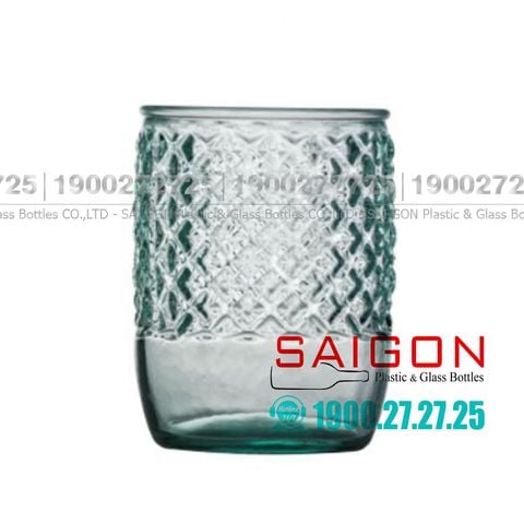 Lọ Thủy Tinh Tái Chế Đựng Bàn Chải Vidrios San Miguel VASO BAÑO Diamante 500ml | VSM V2395 , Nhập Khẩu Tây Ban Nha