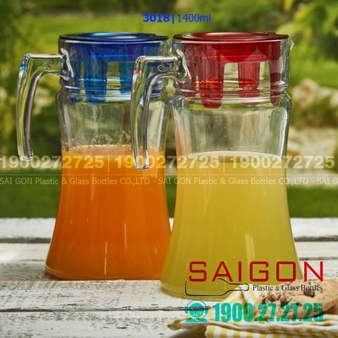 Bình Nước Thủy Tinh Pasabahce Jud With Lid 1400ml | Pasabahce 43018 , Nhập Khẩu Thổ Nhĩ Kỳ