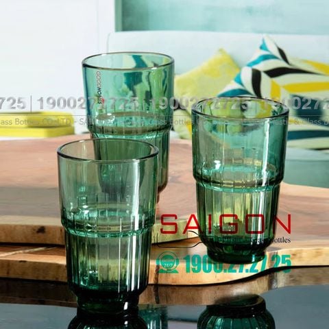 Ly Thủy Tinh Deli LINQ Green Tumber Glass 400ml | Deli Y5865-2G , Thủy Tinh Cao Cấp