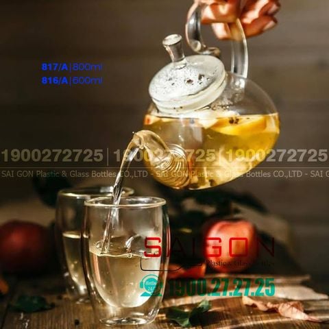 Bình Trà Thủy tinh Wilmax Thermo Tea Pot 600ml | WL-888816/A , Thủy Tinh Chịu Nhiệt