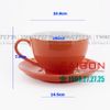 Bộ Tách Sứ Cosmo Cappuccino Procelain Orange Cup 250ml | Gốm Sứ Bát Tràng