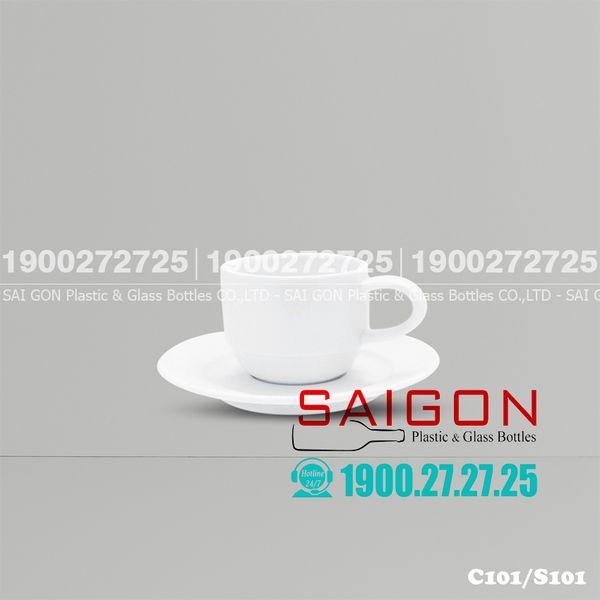 Bộ Tách Sứ CK Cappuccino 95ml | CK C101/S101 , Sứ CK Cao Cấp