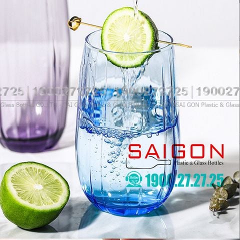 Ly Thủy Tinh Deli Linka Blue Hight Ball Glass 510ml | Deli JS5139-1B , Thủy Tinh Cao Cấp