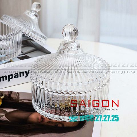 Thố Mứt Thủy Tinh , Hũ Kẹo Thủy Tinh Deli Candy Jar Glass | Deli DSTG1032-4 ,Thủy Tinh Cao Cấp