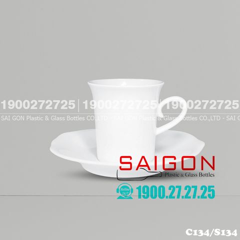 Bộ Tách Sứ CK Cappuccino 150ml | CK C134/S134 , Sứ CK Cao Cấp