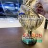 Dĩa Thủy Tinh Tiệp Chân Đồng Sọc Xoáy Elegant Đường Kính 16.5cm | ELEGANT NC-3917 , Thủy Tinh Màu Cao Cấp