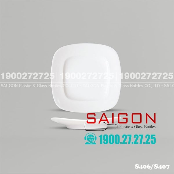 Dĩa Lót Sứ CK | CK S406/S407 ; Trắng Trơn , Tùy Chọn Kích Thước