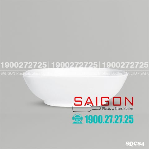 Tô Vuông Sứ CK 20.5cm | CK SQC84 ; Trắng Trơn