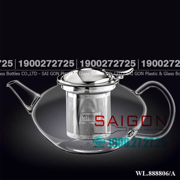 Bình Trà Thủy Tinh Wilmax Thermo Tea Pot 1550ml | WL-888806/A , Thủy Tinh Chịu Nhiệt