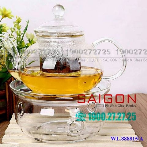 Bình Trà Thủy Tinh Wilmax Thermo Tea Pot 1200ml | WL-888815/A , Thủy Tinh Chịu Nhiệt