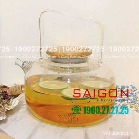 Bình Trà Thủy Tinh Wilmax Thermo Tea Pot 1200ml | WL-888822/A , Thủy Tinh Chịu Nhiệt