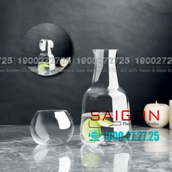 Bộ Bình và Ly pha lê Pasabahce Crystallin Leo Bottle and Glass 1000ml | Pasabahce 1082656 , Nhập Khẩu Thổ Nhĩ Kỳ