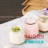 Hũ Thủy Tinh Pudding Sọc | Nắp nhựa , Tùy Chọn Dung Tích