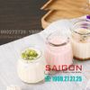 Hũ Thủy Tinh Pudding Sọc | Nắp nhựa , Tùy Chọn Dung Tích