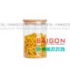 Hũ Thủy Tinh Tròn Delisoga Borosilicate Storage Glass Nắp Gỗ 1050ml | GPG10-1050 ,Thủy Tinh Cao Cấp