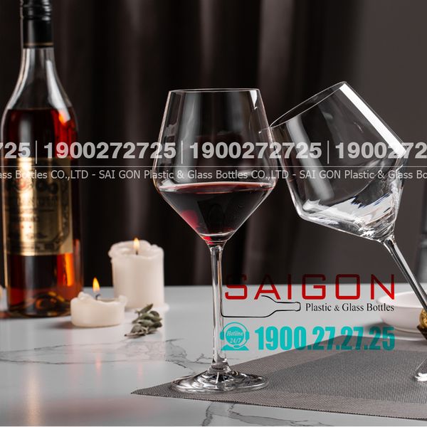 Ly thủy tinh Pha Lê IDELITA Diamond Red Wine Crystal Glasses 450ml | IDELITA 83BG45