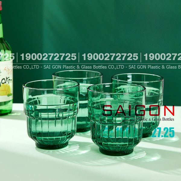 Ly Thủy Tinh Deli LINQ Green Rock Glass 340ml | Deli Y5865-1G , Thủy Tinh Cao Cấp