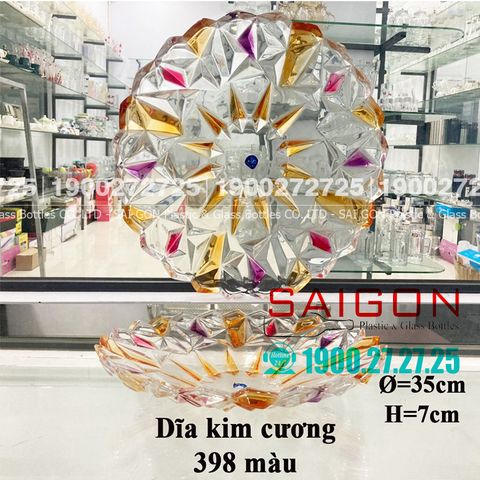 Dĩa Thủy Tinh Kim Cương Màu Elegant Đường Kính 35.0cm | ELEGANT 398M , Thủy Tinh Màu Cao Cấp