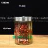 Hũ Thủy Tinh Delisoga Striped Pillar Glass Jar 1250ml , Nắp Inox 304 | HMFG60-1250B ,Thủy Tinh Cao Cấp