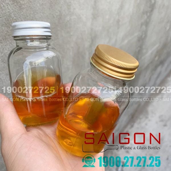 Chai Thủy tinh Tròn 150ml | Nắp Nhôm , Màu Nắp Tùy Chọn