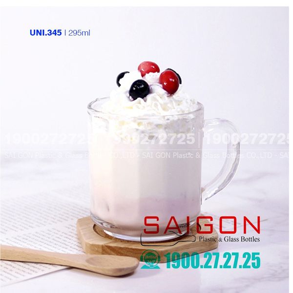 Ly Thủy Tinh Sọc Có Quai Union Tea Cup Stripes Glass 295ml | Union 345 , Nhập Khẩu Thái Lan
