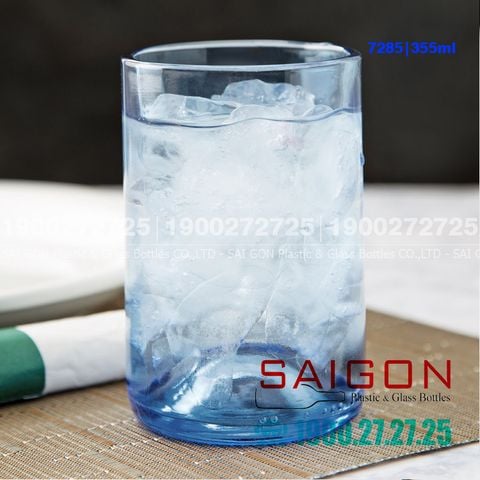 Ly Thủy Tinh Libbey Bottle Base Tumbler Blue 355ml | Libbey 97285 , Nhập Khẩu USA