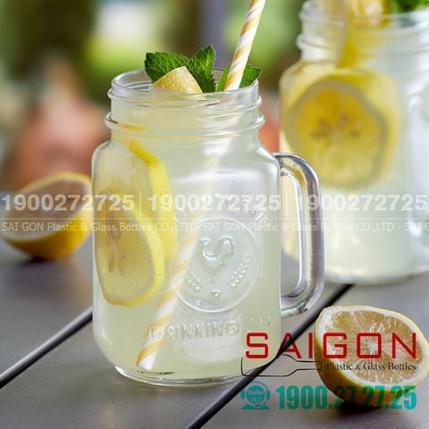 Ly Thủy Tinh Libbey Drinking Jar 473ml  | Libbey 97085 , Nhập Khẩu USA