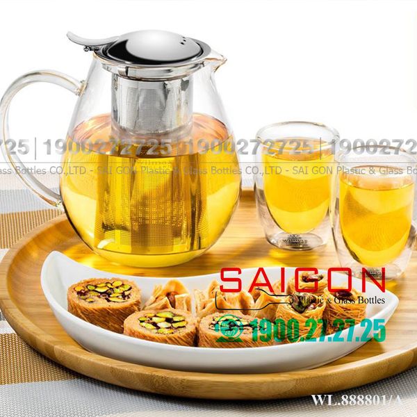 Bình Trà Thủy Tinh Wilmax Thermo Tea Pot 600ml | WL-888801/A , Thủy Tinh Chịu Nhiệt