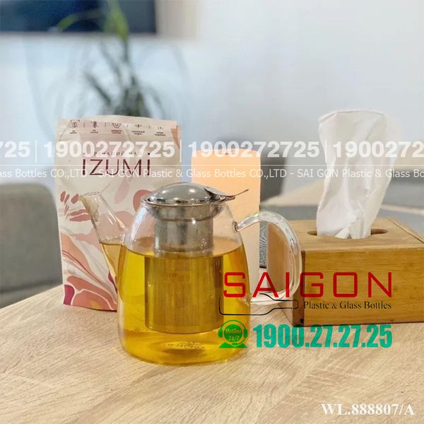 Bình Trà Thủy Tinh Wilmax Thermo Tea Pot 600ml | WL-888807/A , Thủy Tinh Chịu Nhiệt