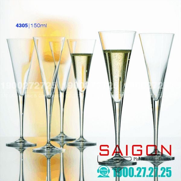 Ly Thủy Tinh Pasabahce V-Line-champagne flute Glass 150ml | Pasabahse 44305 , Nhập Khẩu Thổ Nhĩ Kỳ