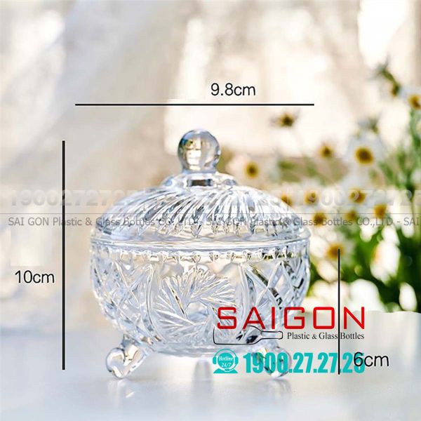 Thố Mứt Thủy Tinh , Hũ Kẹo Thủy Tinh Deli Candy Jar Glass | Deli TG2804 ,Thủy Tinh Cao Cấp