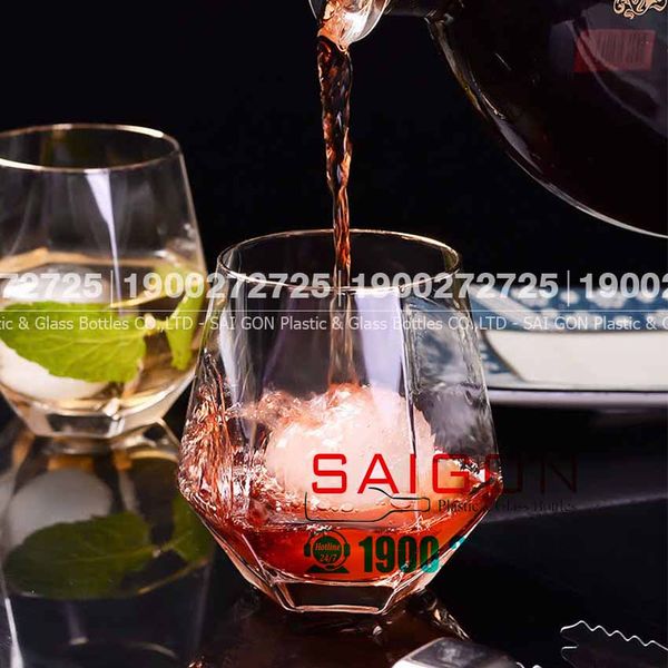 Ly thủy tinh Deli Hexagon Whisky Rock 320ml | Deli ES5163-2 , Thủy Tinh Cao Cấp