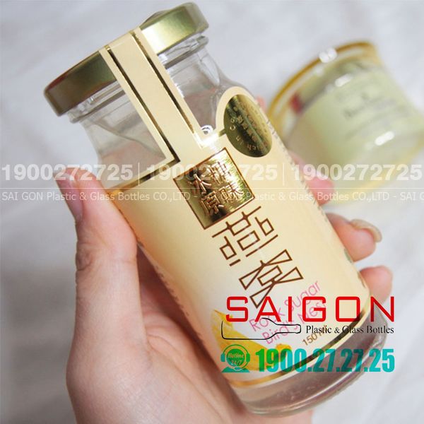 Hũ Thủy Tinh Tròn Cao Đựng Yến 150ml | Nắp Thiết , Thủy Tinh Cao Cấp