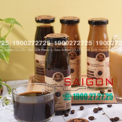 Chai Tròn Cao Thủy Tinh 200ml | Nắp Thiết , Tùy Chọn Màu nắp