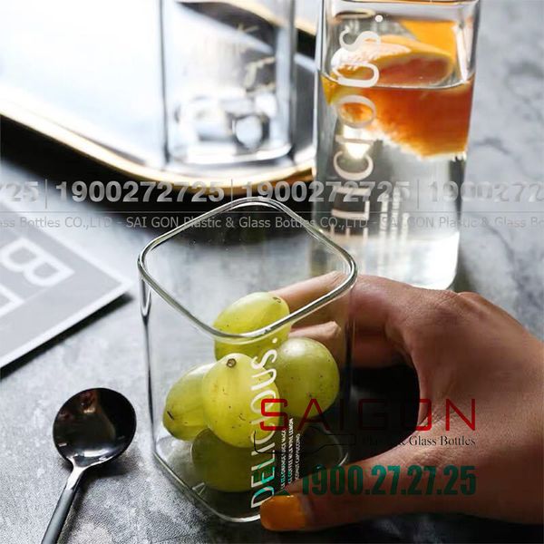 Ly Thủy Tinh Deli Borosilicate Square Tumber Glass 315ml | DELI LYGPG.4060-1 ,Thủy Tinh Cao Cấp